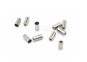 Endkappen für Bremszughüllen, Messing vernickelt, 5 mm - 10 Stück