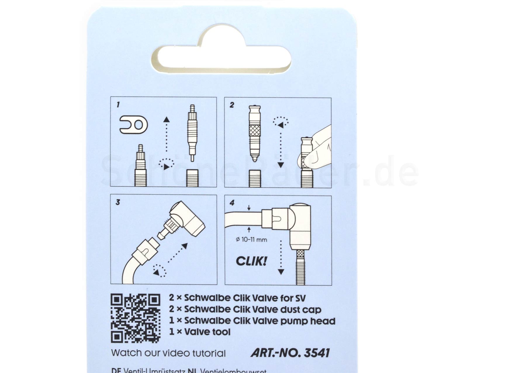 Schwalbe CLIK VALVE, verschiedene CONVERSION KITS, SV oder DV auf Clik Valve – Bild 17